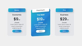 Responsive Price card Design Using Html Css