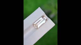 Certified 6.18 ct Light Orange Imperial Topaz | Natural Emerald Cut Gemstone from Katlang, Pakistan