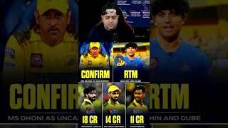 CSK Retention IPL 2025 💛  #abcricinfo #csk #msdhoni #ruturajgaikwad #ravindrajadeja #ipl #ipl2025