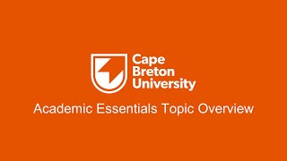 Academic Essentials Topic Overview