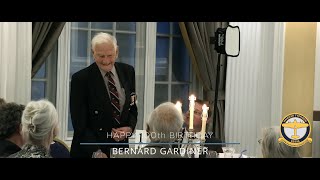 WWII Hawker Typhoon veteran Bernard Gardiner celebrates his 100th birthday at the RAF Club, London.