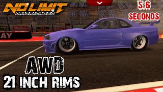 NISSAN SKYLINE ON 21 INCH RIMS | 5.6 SECONDS TUNE | NO LIMIT DRAG RACING 2.0