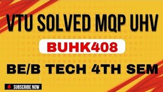 UHV SOLVED MODEL QUESTION PAPER|BUHK408|VTU#vtuengineering #vtu