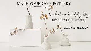 AESTHETIC POTTERY YOU CAN MAKE YOURSELF / making vessels with air dry clay -  no wheel