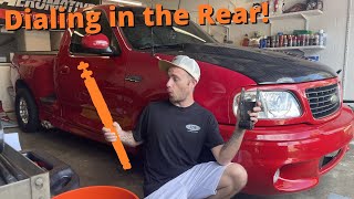 Ford Lightning Build - JLP 4 Inch Drop Shackles / Adjustable Drag Shocks Install - Rear Lowering Kit