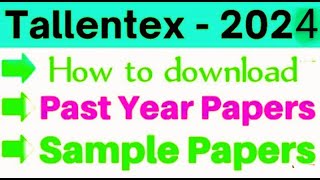 Tallentex 2024-25 sample paper and syllabus l how to download sample paper and syllabus of tallentex