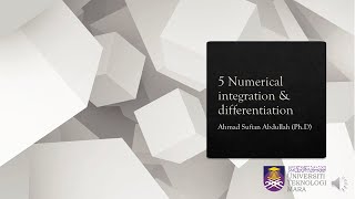 Lecture 5.1: Introduction to Numerical Integration and Differentiation