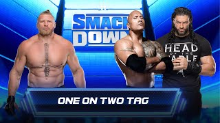 Handicap Match | Brock Lesnar vs. The "Rock" and Roman Reigns | WWE SmackDown