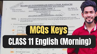 Class 11 English Today Paper MCQs keys | XI English MCQs key morning Karachi board