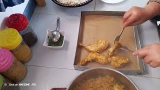 دجاج مفور 🍗ومشوي فالفران ومرافيق بصلطة روز 🍚 أتمني أن يعجبكوم👌😋👍