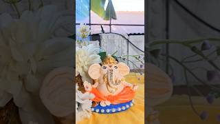 Eco friendly Ganesh making | Ganesh paint at home 🖌️ | Ganesh idol painting and Decoration #shorts