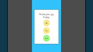 At, On , In Preposition of Time Quiz | English Grammar Quick Test #preposition #prepositiontest #esl