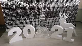 Фотозона из пайеток "Серебро" Sequin photozone silver