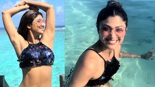 Shilpa Shetty Having Lots of Fun In Bikini While Underwater Swimming in Maldives