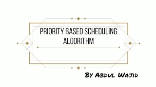 Priority Based Scheduling Algorithm Numerical by Abdul Wajid Urdu/Hindi