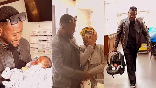 BEAUTIFUL MOMENT ACTOR DEYEMI OKANLAWON SURPRISE HIS WIFE WHO JUST DELIVERED THEIR THIRD WIFE ABROAD