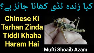 #Tiddi Kya Zinda tiddi khana Jaiz Hai ?(کیا ہم زندہ ٹڈی کھا سکتے ہیں) Mufti Shoaib Azam