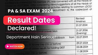 PA/SA EXAM 2024 | Official Result Date Declared | Revised Timeline'