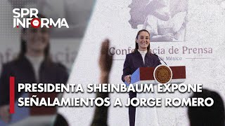 Presidenta Sheinbaum exhibió señalamientos de Calderón contra Jorge Romero, nuevo dirigente del PAN