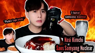 Makan Nasi Saos Samyang Nuclear Pedess panass Neraka jahanam || Mukbang indonesia