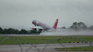 10 minutes of rainy planespotting at Manchester International Airport (MAN/EGCC)