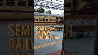 Train Travel Video Peaceful semiurban Indian Railways Station.Village Rural people daily lifestyle