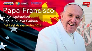 🇵🇬 Santa Misa y Ángelus en el estadio «Sir John Guise»  #PapaFrancisco #PapúaNuevaGuinea