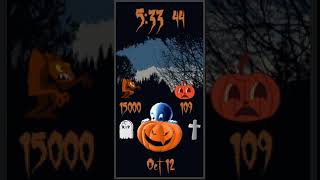 Ghost Hiding Behind A Pumpkin At the Graveyard Animated Watch Face. (Fit 2 / Pro)