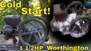 [Cold Start!] 1 1/2HP Worthington Hit and Miss Engine !