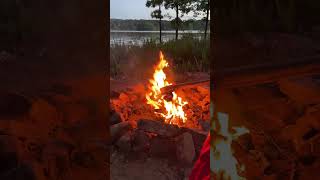 Nothing Like a Fire by the Lake #camping #fishing