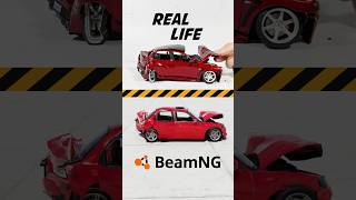 Разбил машинку в реале и сравнил повреждения VS BeamNG Drive #shorts