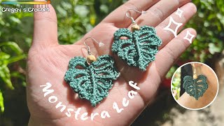 CROCHET “Monstera Leaf” Earrings | Tutorial