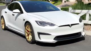 2021+ | Model S Viento Front Lip Spoiler   Real Molded Carbon Fiber