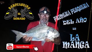 Surfcasting  PRIMERA PESQUERA DEL AÑO, SURFCASTING EL DORADO 🎣