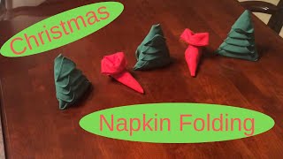 Christmas Themed Napkin Folding - Vlogmas Day 6