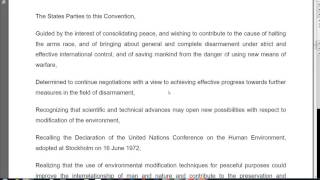 UN Weather Weapons Treaty