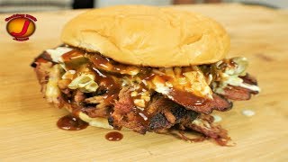 pulled pork sandwich - 36 inch blackstone griddle | outdoor cooking | griddle recipe