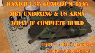 Bandai 1/35 Gundam M-65A5 MBT US Army What If Complete Build Part 2 - Hull, Track, & Painting