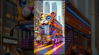 😍 Evolution of Tiger: Tiger Robot Bus 🚍 #funny #cat #robot #bus #shorts