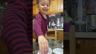 Two Year Old Boy Making Chocolate Chip Muffin | Just add Milk 🥛 & Egg 🥚#shorts