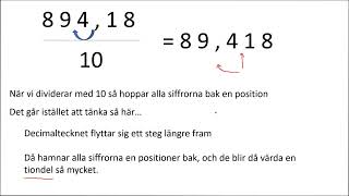 Dividera med 10, 100 eller 1000