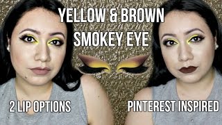 Yellow & Brown Smokey Eye | Pinterest Inspired