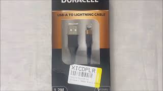 Duracell apple lightening cable unboxing and review