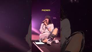 Billie Eilish calls out her fans for all being on their phones 😳 #shorts #billieeilish #celebrity