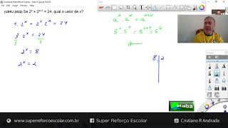 MABA VESTIBULARES  -  UERJ  -  2022 - EQUAÇÃO EXPONENCIAL  -  Com prof. Cristiano Andrade