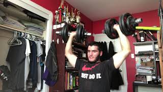 50 lbs x 9 Dumbbell OHP