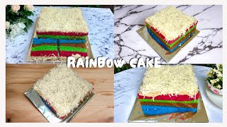 RAINBOW CAKE KUKUS 100% SUPER LEMBUT | COCOK IDE JUALAN CAKE | CUMA 4 TELUR | MODAL MURAH RASA MEWAH