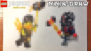 Ninja-Draw 50 минут (Коул VS Лорд Рас) LEGO Ninjago Dragons Rising