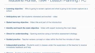 Flipped Lesson Plan Using Madaline Hunter's Approach