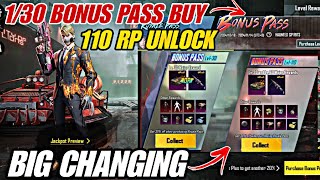 NEW BONUS PASS IS HERE | 1 TO 30 BONUS PASS PURCHASE PUBG MOBILE | 1 TO 110 BONUS PASS UNLOCK